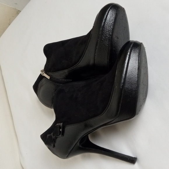 Dior (Authentic) Black Suede & Leather Ankle Bootie Heel Sz 36.5 - Picture 9 of 16